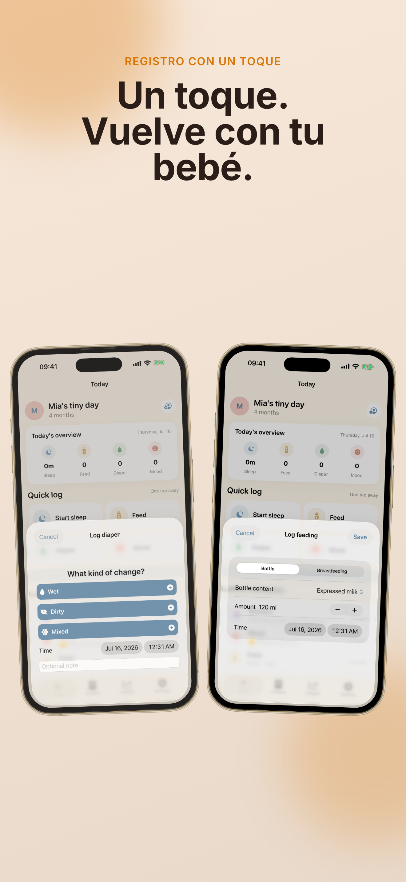 Captura de pantalla de TinyDay Registro del bebé 4
