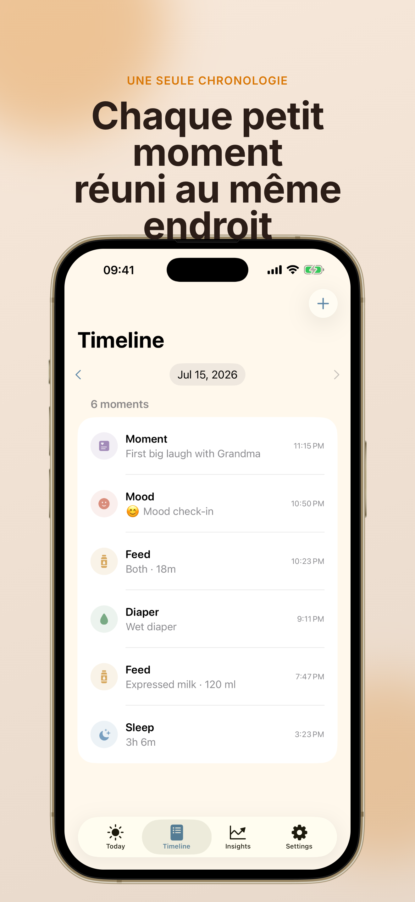 Capture d'écran de l'app TinyDay Suivi bébé 3