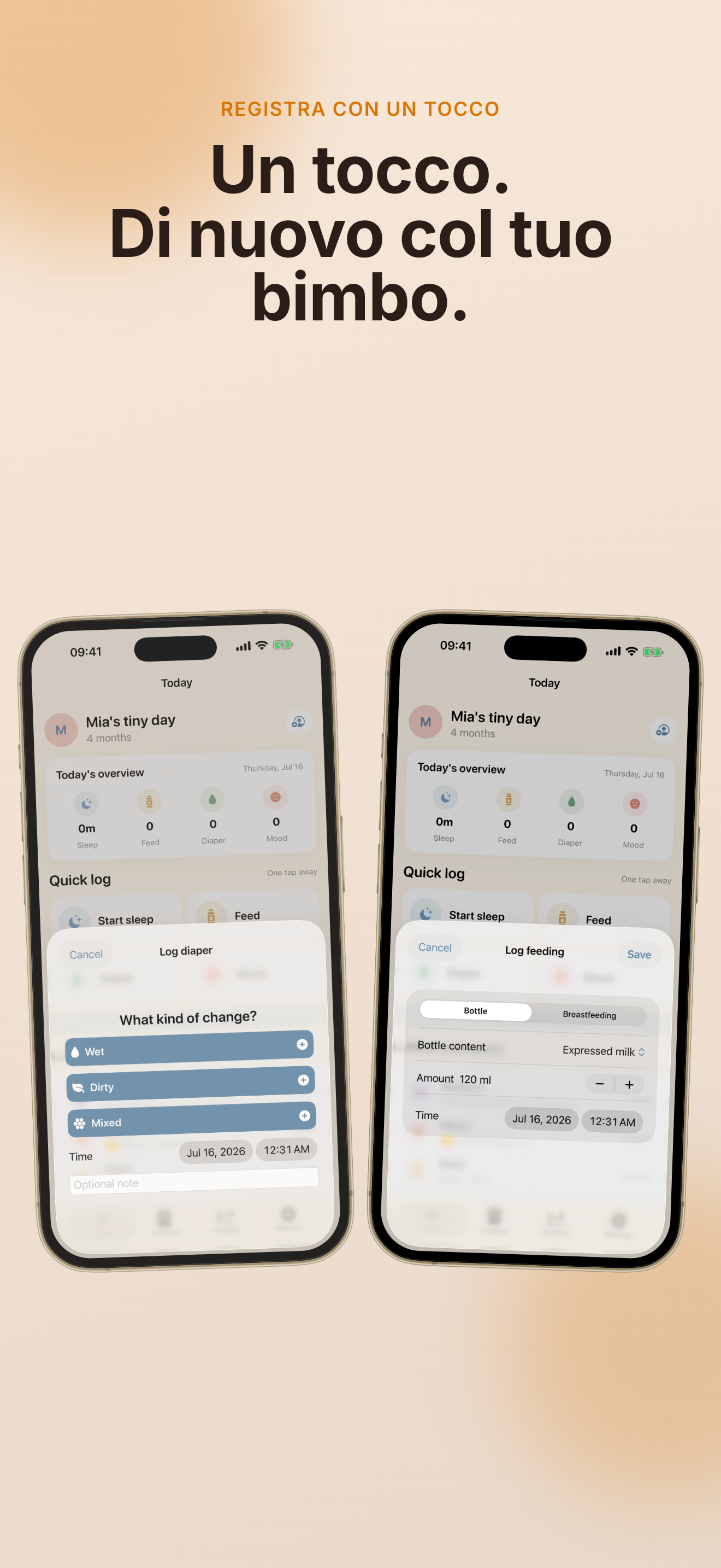 Screenshot dell'app TinyDay Diario del bambino 4